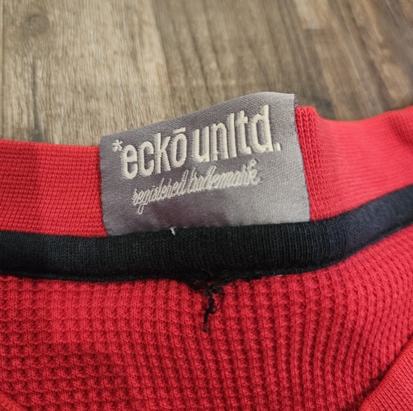 Ecko Unltd Men Large Red Rhino Skater Vintage Y2K Streetwear Long Sleeve Shirt - Picture 6 of 9